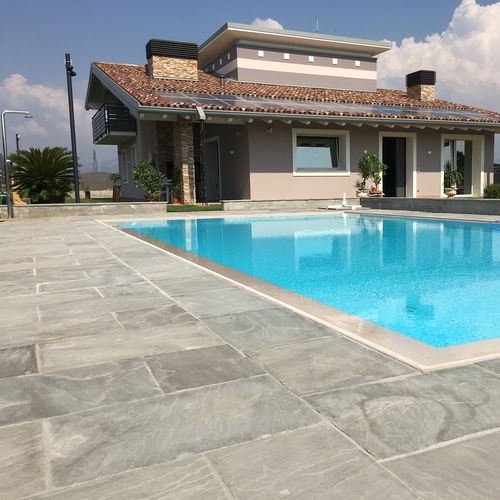 Carrelage en quartzite - GREY - jaipur pietre - structure / finition naturelle / d'extérieur