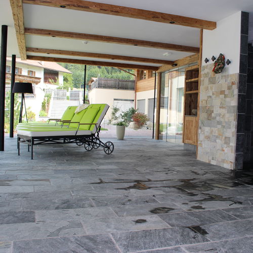Carrelage en quartzite - SILVER GREY - jaipur pietre - finition naturelle / à relief / scié