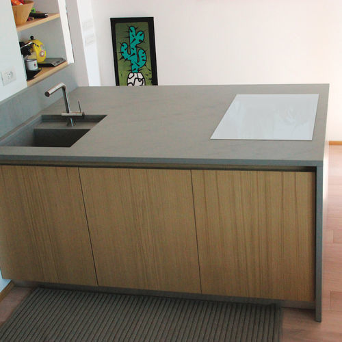Plan de travail en quartzite - GREY VENATO - jaipur pietre - de cuisine / gris / poli