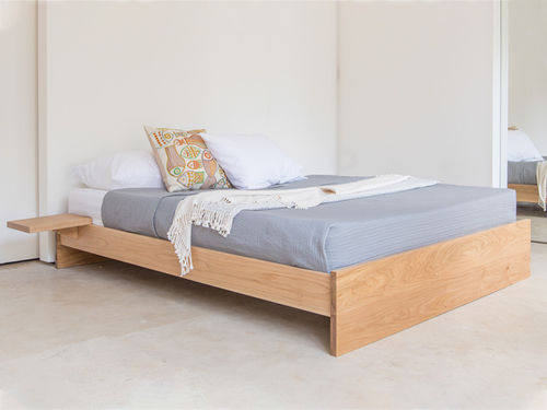 Lit double - ENKEL  - Get Laid Beds - contemporain / avec tables de chevet / en bois massif