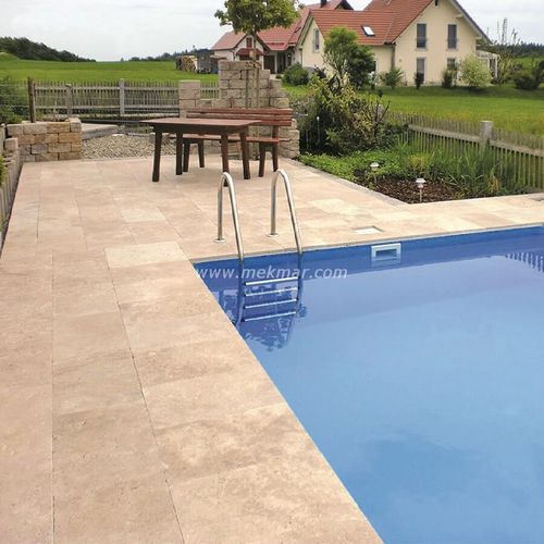 Dallage en travertin - CLASSIC CREAM - Mekmar - d'extérieur / piéton / pour espace public