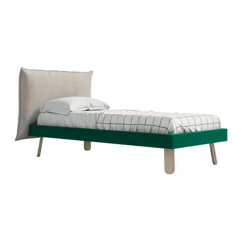 Lit simple - PILLOW - nidi - contemporain / tapissé / avec tête de lit tapissée