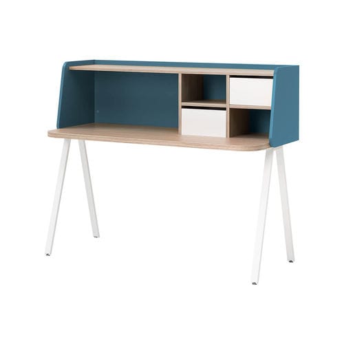 Bureau contemporain - LEO - nidi - en bois / avec étagère / 4 pieds