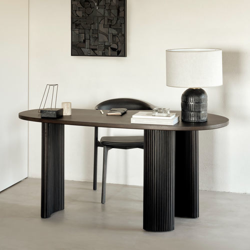 Bureau sur pied - Boomerang  - ETHNICRAFT - contemporain / en acajou / droit