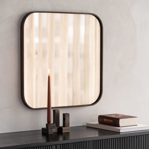 Miroir mural - Camber  - ETHNICRAFT - contemporain / carré / en noyer