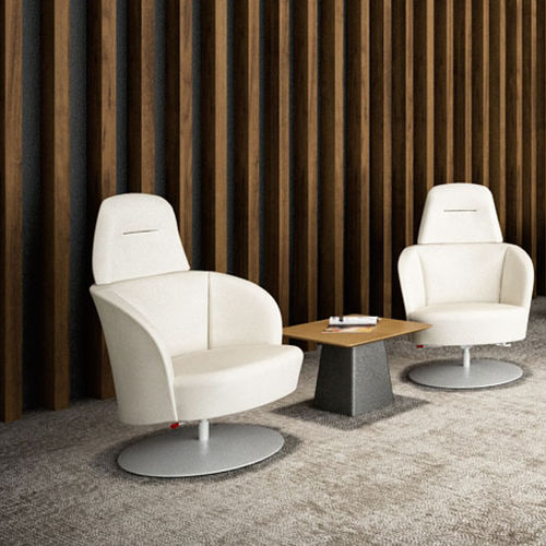 Fauteuil contemporain - Swell  - Bristol - en tissu / en cuir / en contreplaqué