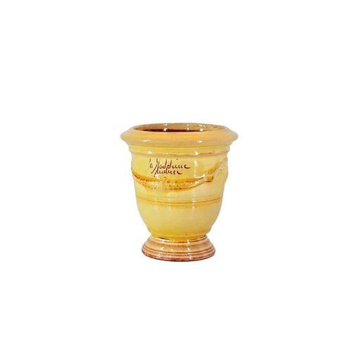Vase contemporain - Anduze - Poterie de la Madeleine - en céramique émaillée / fait main / jaune