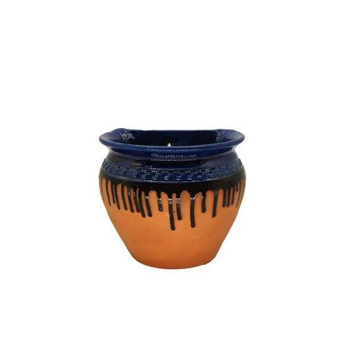 Pot de fleur en céramique émaillée - Poterie de la Madeleine - mural / rond / résidentiel