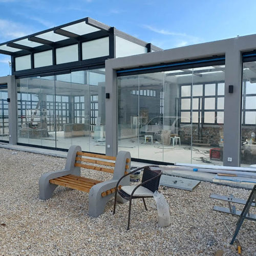 Mur-rideau en panneaux - IN CORFU - Atrio Glass Doors - en verre / en aluminium / décoratif