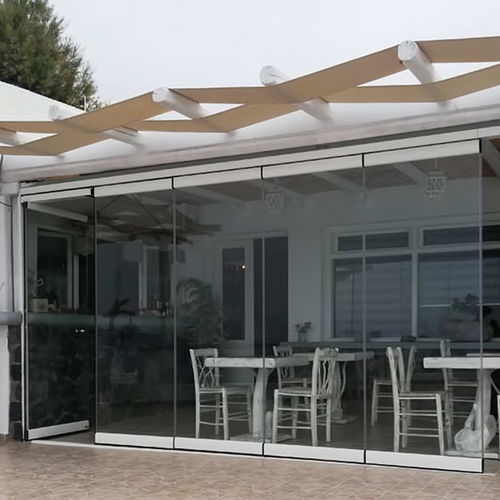 Baie vitrée pliante - IN SANTORINI - Atrio Glass Doors - en aluminium / 3 vantaux / gauche