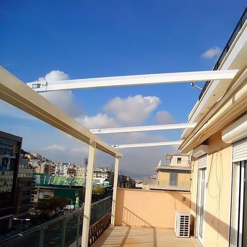 Pergola adossée - ALEXANDRAS - Atrio Glass Doors - en métal / en tissu / rétractable