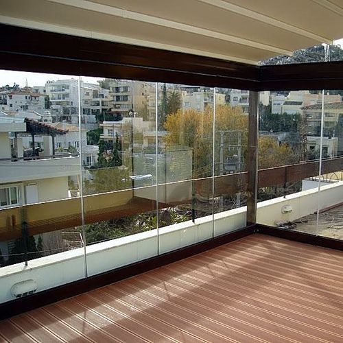 Pergola adossée - PSIHIKO - Atrio Glass Doors - en bois / en verre / sur mesure