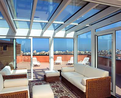 Pergola adossée - ATRIUMS - Atrio Glass Doors - en verre / en polycarbonate / sur mesure