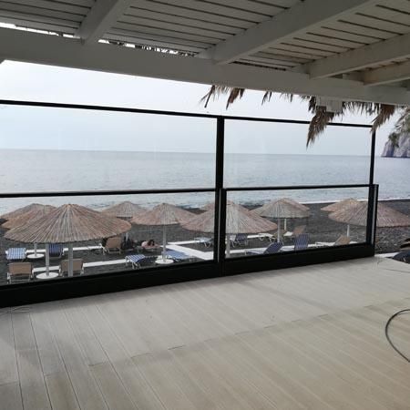 Balustrade en verre - KAMARI ​​SANTORIN - Atrio Glass Doors - d'extérieur / pour balcon / pour terrasse