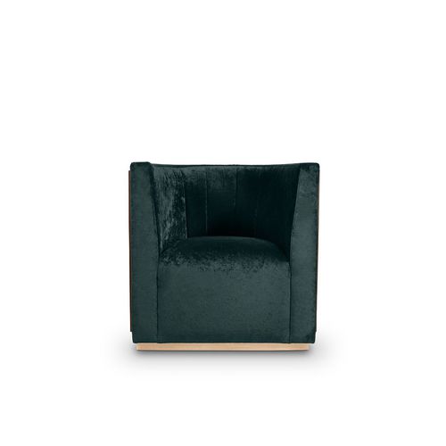 Fauteuil de style - GRACE ARMCHAIR - Insplosion - en textile / en ébène / en laiton poli