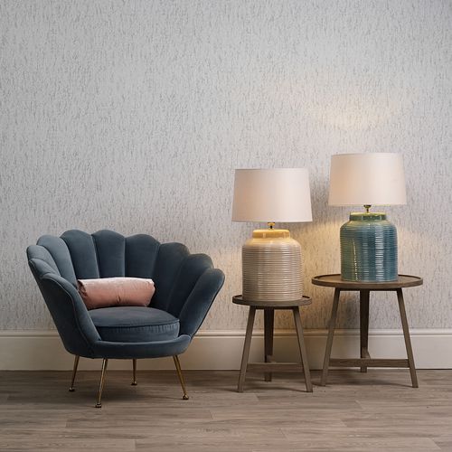 Lampe de table - TIDAL - David Hunt Lighting - en soie / en lin / en céramique