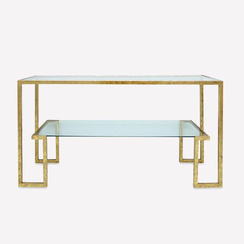 Console contemporaine - ALLEN - Aura London - en verre / avec piètement en métal / rectangulaire