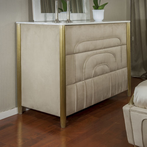Commode contemporaine - Tuscany - Fertini Casa - en bois / en cuir / en marbre