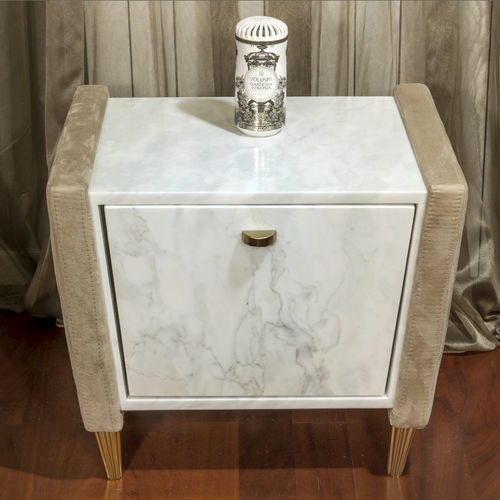 Table de chevet contemporaine - Tuscany - Fertini Casa - en cuir / en tissu / en marbre