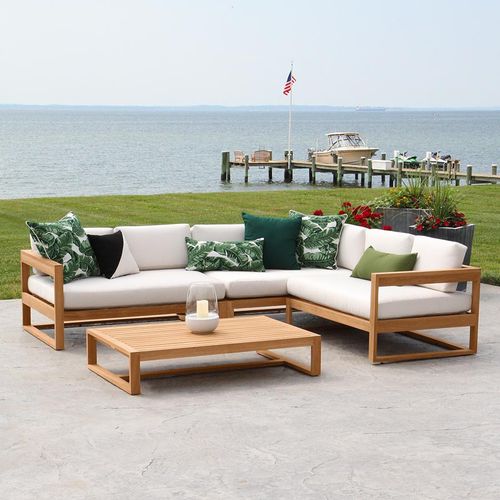 Canapé d'angle - CASITA : 9082 - COUNTRY CASUAL TEAK - contemporain / de jardin / en tissu