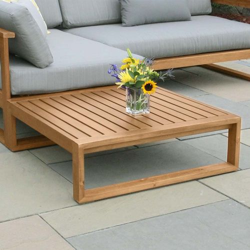 Table d'appoint contemporaine - CASITA : 9040F - COUNTRY CASUAL TEAK - en teck / carrée / à hauteur réglable