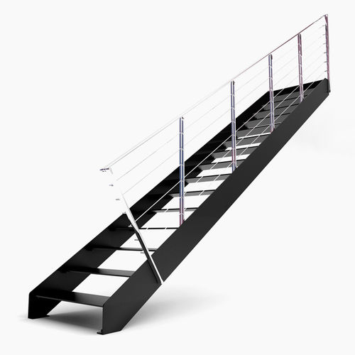 Escalier droit - L20-2R-GFL - d'OPERA STAIRS - à marches en métal / structure en métal / contemporain