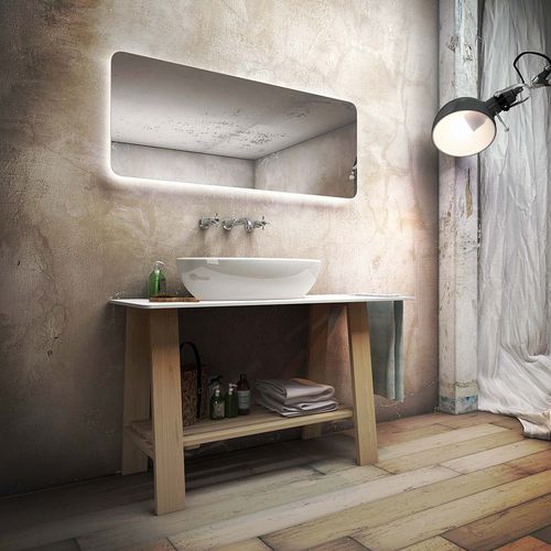 Meuble vasque à poser - CAVALETTO I - NOVEL BATHROOM FURNITURE - en bois massif / contemporain / avec miroir lumineux