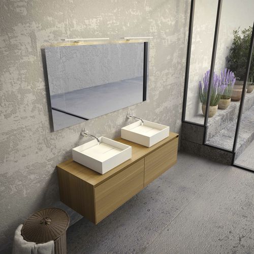 Meuble vasque double - THIN LINE - NOVEL BATHROOM FURNITURE - mural / en chêne / en noyer