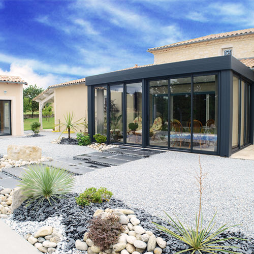 Véranda autoportante - ZENITH - ESPACE LOUNGE - en aluminium / en composite / tout verre