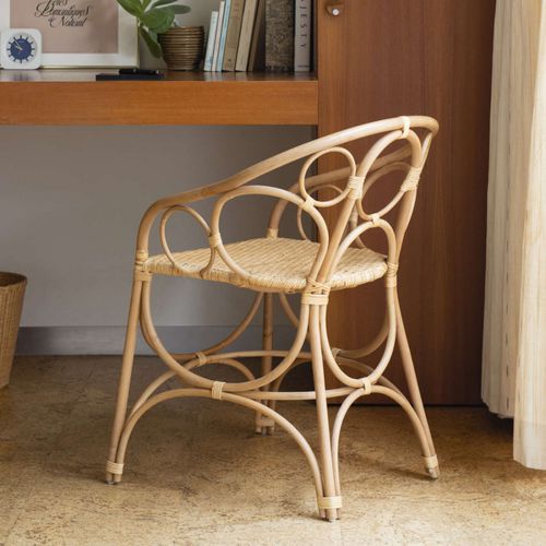 Chaise de salle à manger contemporaine - GINGKO - KOK Maison - d'intérieur / en rotin / avec piètement en rotin