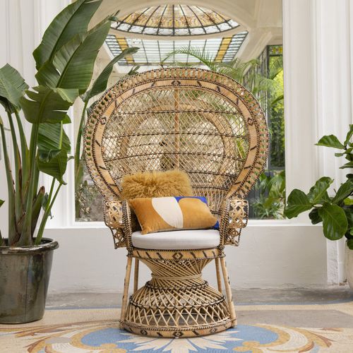 Chaise contemporaine - Peacock - KOK Maison - d'intérieur / en tissu / en rotin