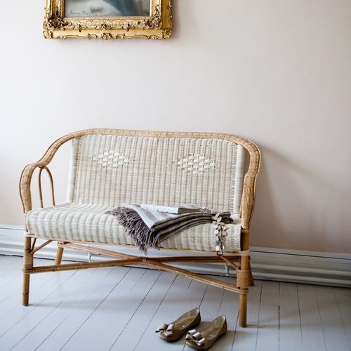 Canapé contemporain - MARCEL - KOK Maison - en tissu / en rotin / marron
