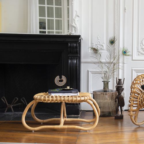 Repose-pied contemporain - BOUCLE - KOK Maison - en rotin