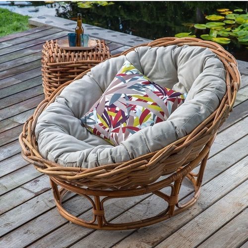 Fauteuil contemporain - MEXICO - KOK Maison - en tissu / en rotin / avec coussin amovible