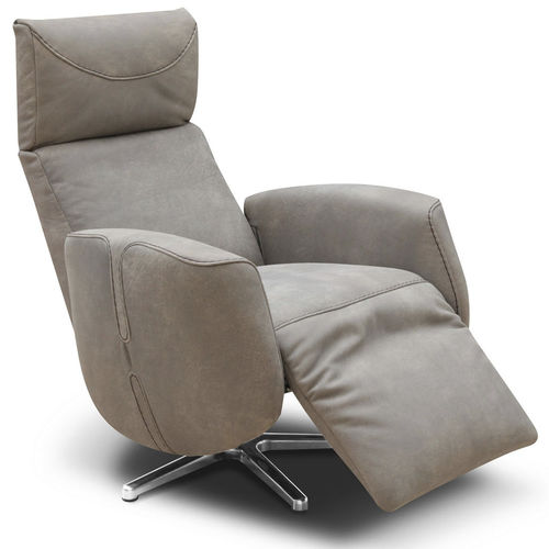 Fauteuil contemporain - LINCOLN - Rossini - en cuir / avec repose-pieds / à dossier inclinable
