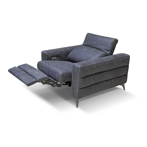 Fauteuil contemporain - ERMES - Rossini - en cuir / avec repose-pieds / inclinable