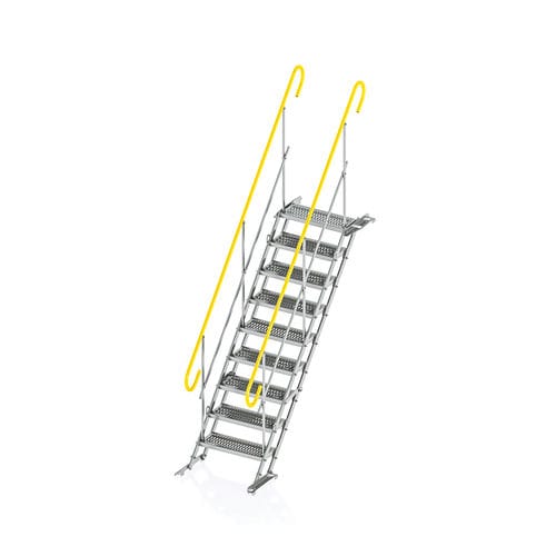 Escalier droit - TAS - TLC Sp. z o.o. - à marches en métal / structure en métal / pour chantier