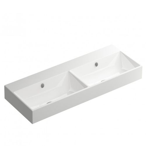 Vasque suspendue - BDS-FUN-704-A-WH - BAGNODESIGN - en céramique / double / rectangulaire