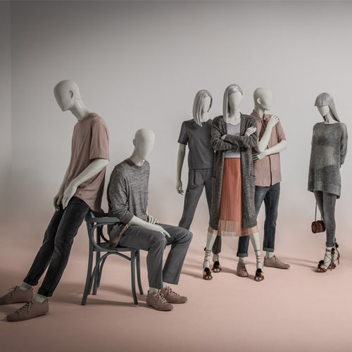Mannequin de vitrine femme - BLEND - HANS BOODT MANNEQUINS - abstrait / en bois / assis