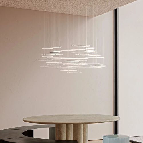 Lustre contemporain - Bruma Dense 125 - Giopato & Coombes - en aluminium / en verre de Murano / professionnel