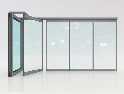 Cloison pliante - F3 - Salinox - vitrée / en aluminium / professionnelle