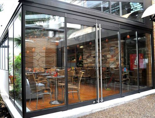 Cloison pliante - F4 ELITE - Salinox - en aluminium / à double vitrage / professionnelle