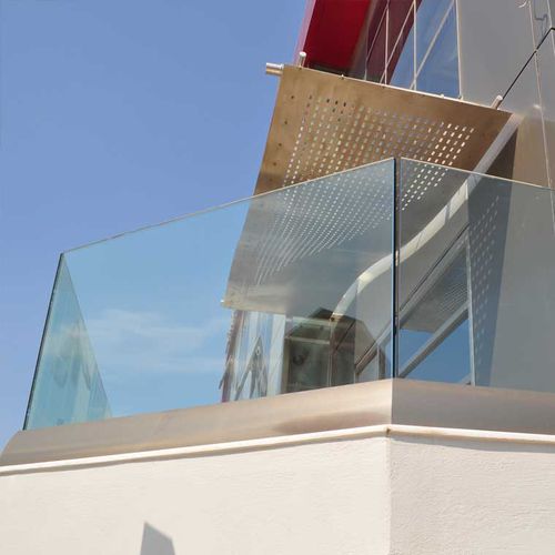 Garde-corps en verre - SB 1412 - Salinox - en aluminium / à panneaux en verre / d'intérieur