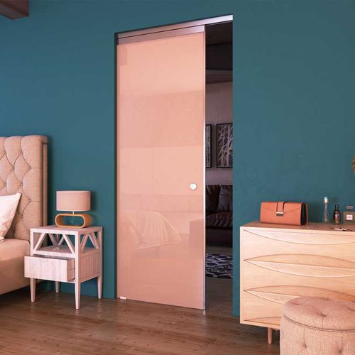 Porte d'intérieur - SL 4050 - Salinox - en verre / en aluminium / coulissante