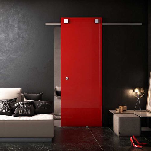 Porte d'intérieur - SL DIVA - Salinox - en verre / en aluminium / coulissante