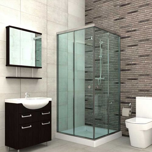 Cabine de douche en verre - SH 56 45 - Salinox - en aluminium / à portes coulissantes / d'angle