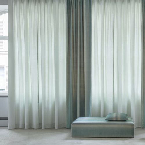 Tissu pour rideaux - JAIME - FR-One - uni / polyester FR / en satin