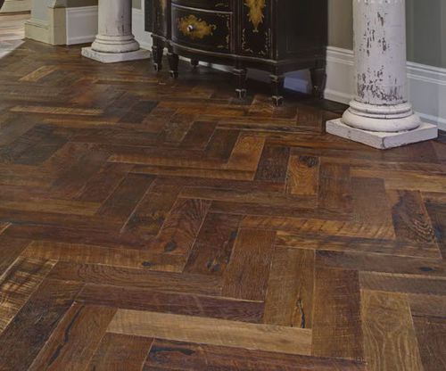 Parquet contrecollé - AMBIANCES DE SCIERIES : SCRAPPED - Tropical woods - en chêne / point de Hongrie / huilé