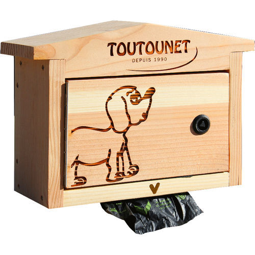 Distributeur de sacs pour excréments canins en bois - TOUTOUNET&reg; - SEPRA - au sol / mural / pour espace public