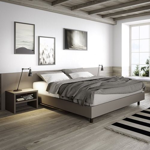 Lit double - CARDIFF - cinquanta3 - contemporain / avec tête de lit / en bois laqué
